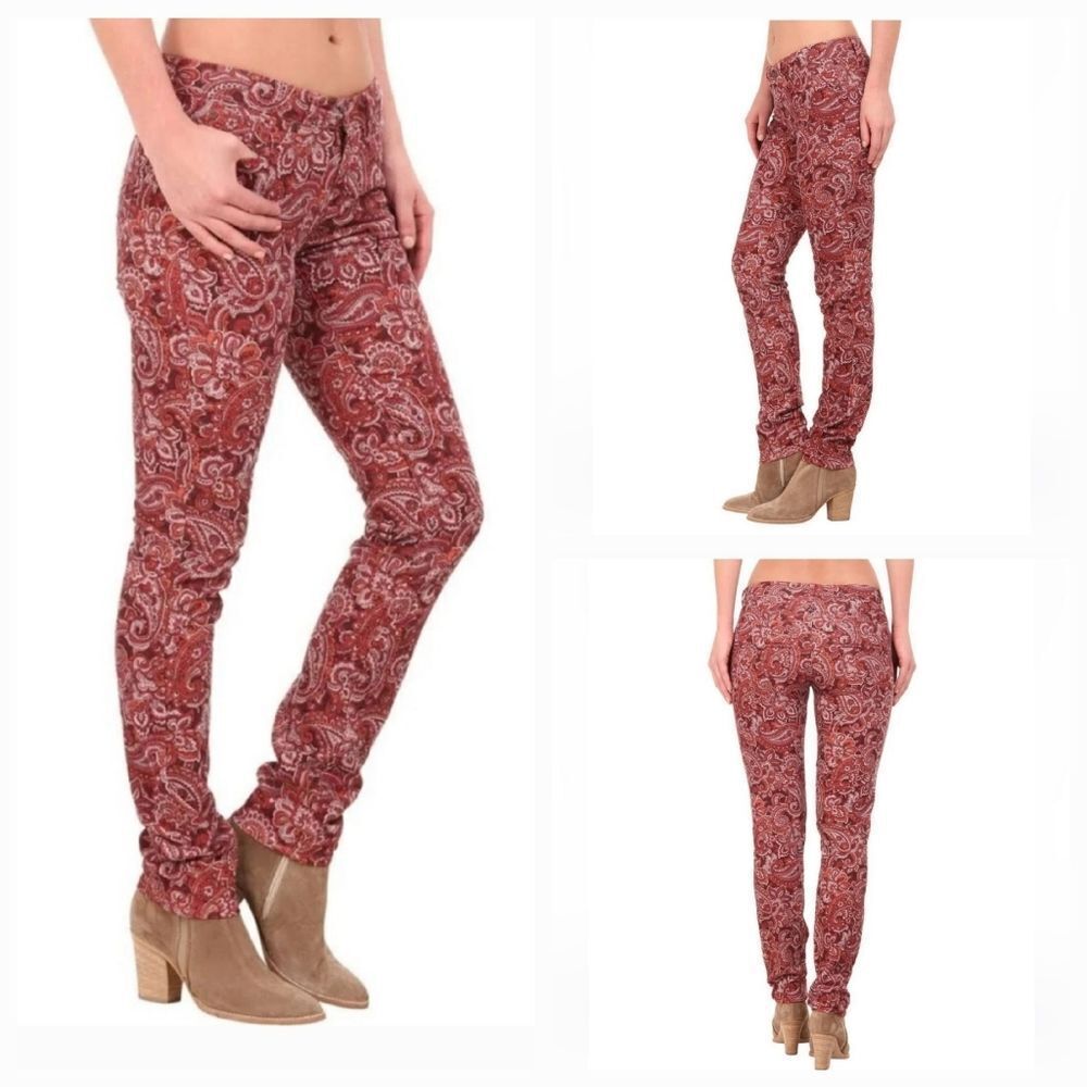 ☔️🔸️NWT Prana Rhubarb Paisley Trinity Corduroy Jeans Size 4 - Picture 1 of 15